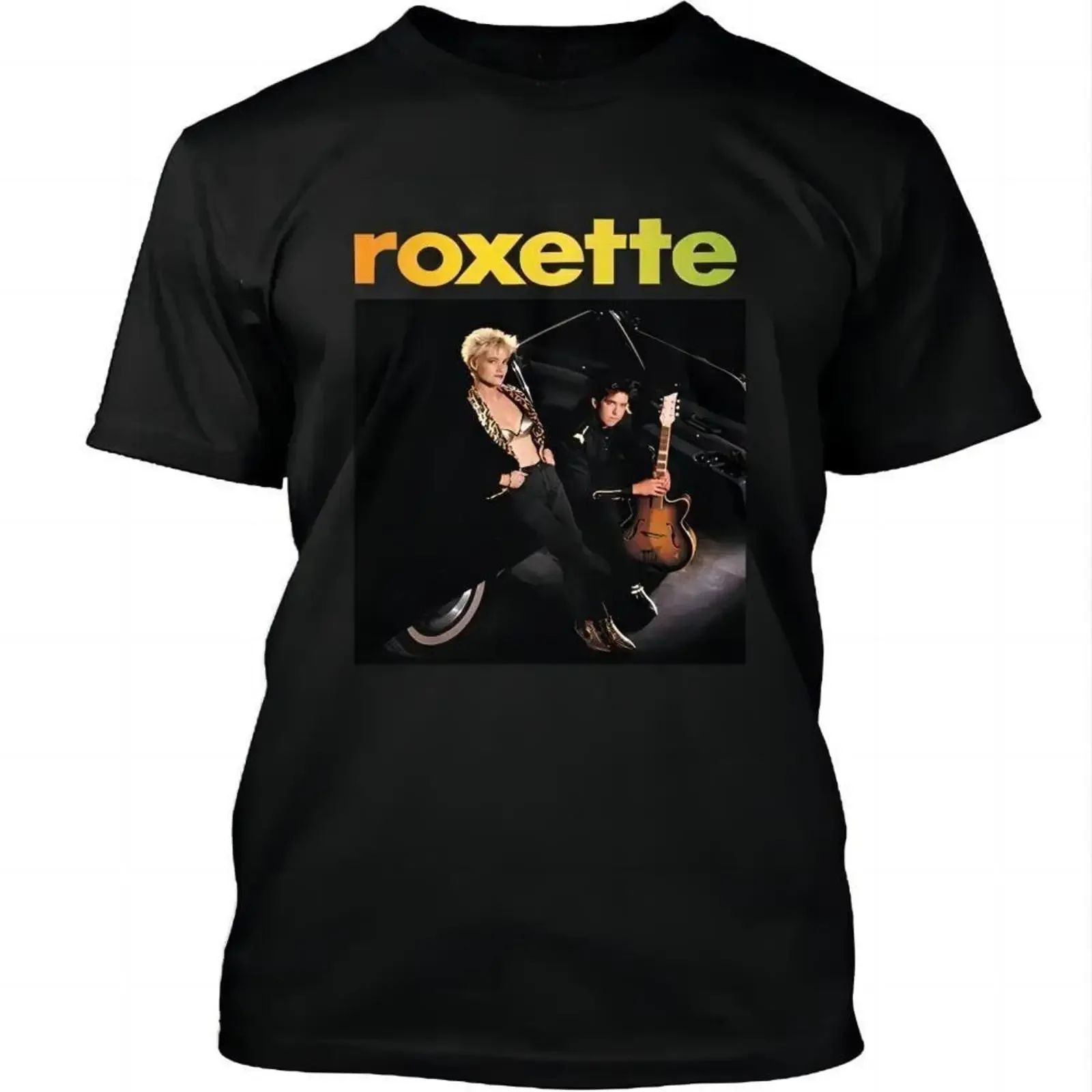 ddvvtuuwh NWT 87499 ROXETTE JOIN THE JOYRIDE Camiseta vintage lavada en blanco y negro para hombre, ropa de calle gráfica, elegante y versátil