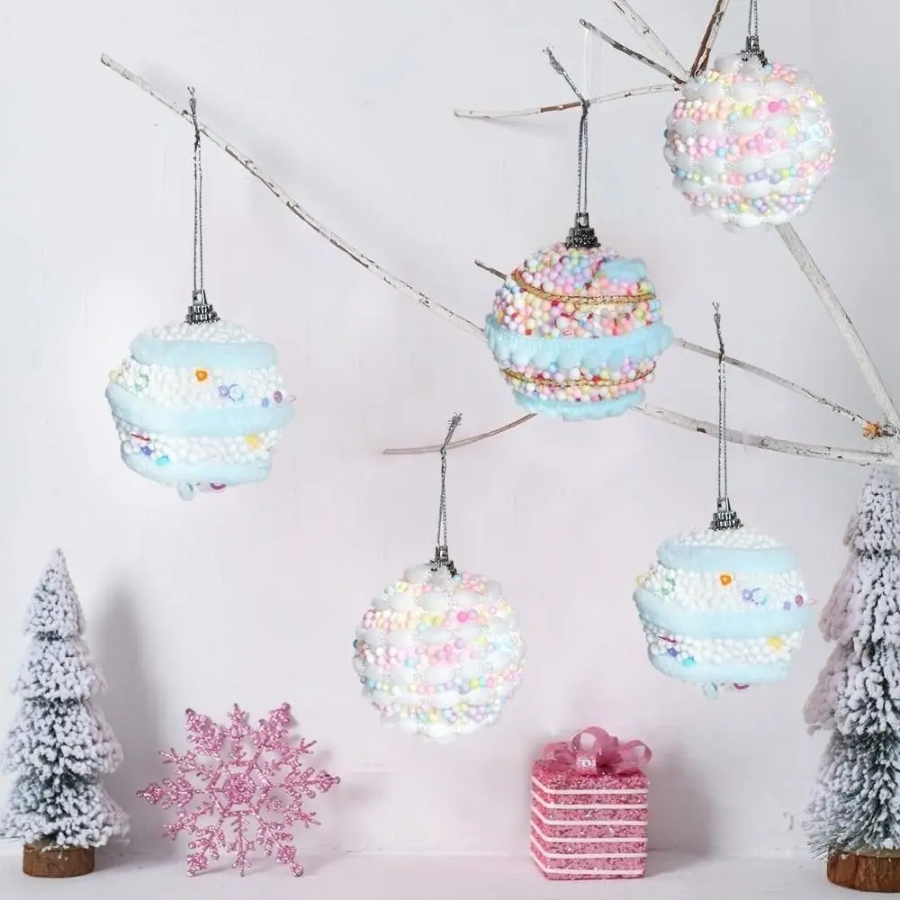 12 pezzi 6 cm palline di Natale ornamenti pendenti schiuma macaron palline appese colorate per albero di Natale punto colorato decorazioni natalizie