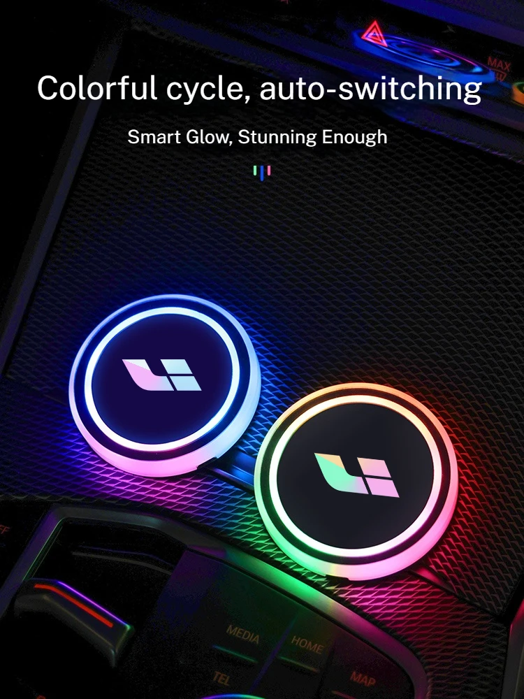 7 Color Car Changing LED Cup Holder Lights Rear Windshield Decorative Ambient For LEADING IDEAL One Li Auto L9 L6 L8 L7 Mega i8