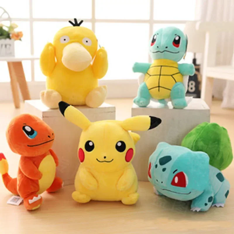 

2025 20cm Pokemon Stuffed Plush Toys Kawaii Pikachu Raichu Jenny Turtle Anime Doll Kids Birthday Christmas Gift