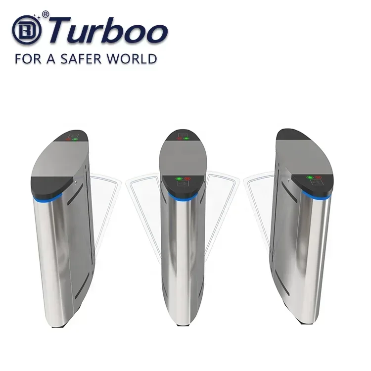Pedestrian Access Control Turnstile Flap Barrier Gate High Integrated with Fingerprint Face Recognition System