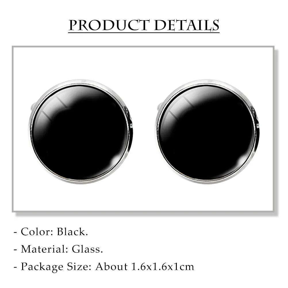 Glass Sleeve Cuff-Link Copper Round H Letter Design Electroplated Collar Button for Men Lightweight Shirt Decoration Accessory