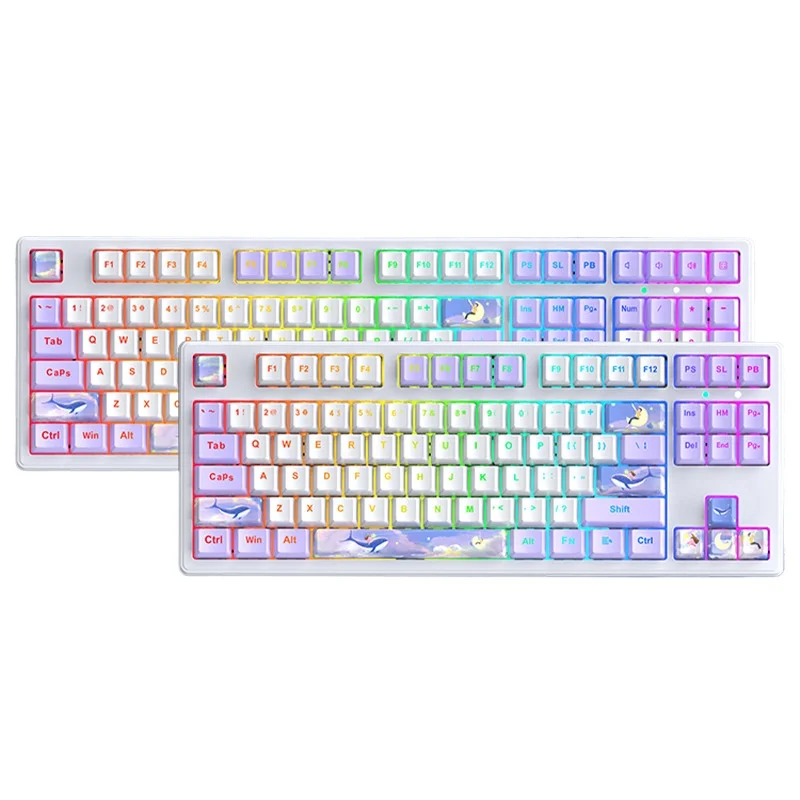 

Cherry axis mechanical keyboard wireless bluetooth three-mode green red black tea axis girls office game e-sports