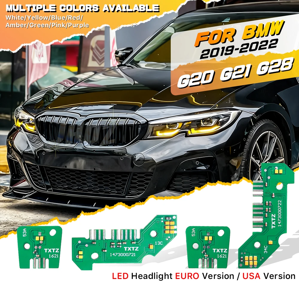 

Yellow Amber White LED Angel Eyes DRL Chip Board For BMW 3 Series G20 G21 19-22 LED Headlight Daytime Running Eu USA Version