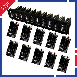 52Pi 2U Rackmount Steel Bracket Kit for Raspberry Pi 5 10 Slots M.2 NVMe SSD 2230/2242/2260/2280