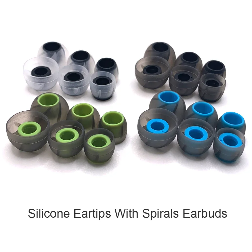 3 Pairs Spiral Silicone Earpads For In-Ear Headphones Compatible with HIDIZS Mermaid MS4 FiiO FH1s Moondrop Kato Qcy T13