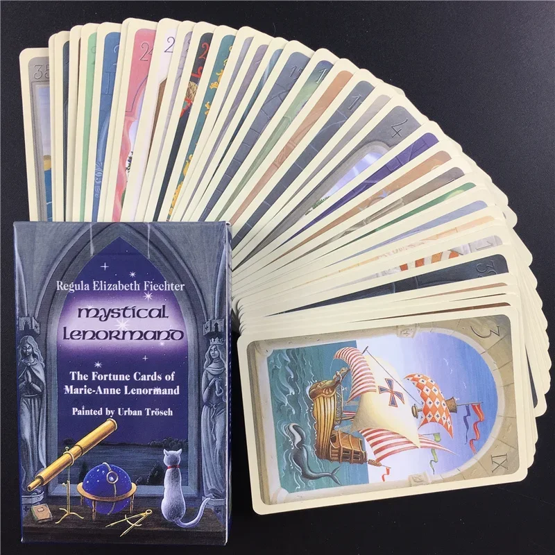 Mini Size Game Cards Mystical Lenormand Oracle Cards  With English PDF Guidebook Indoor Deck Card Game Toys For Child Adult