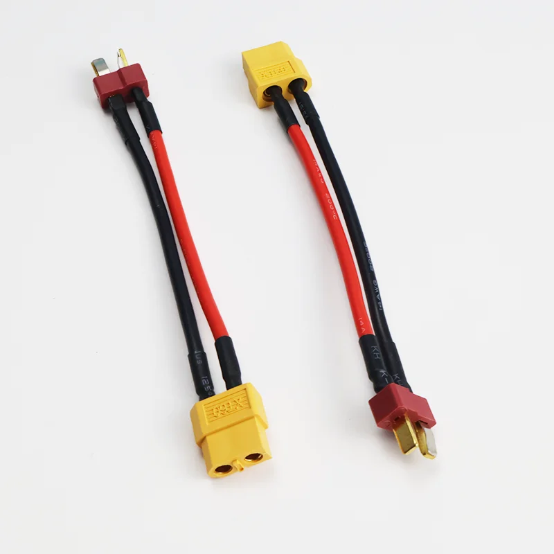5pcs Adapter XT60 To T Deans Plug Male/Female Connectors Connect Cable 14AWG 100mm for RC Lipo Battery Charger Parts DIY Expand