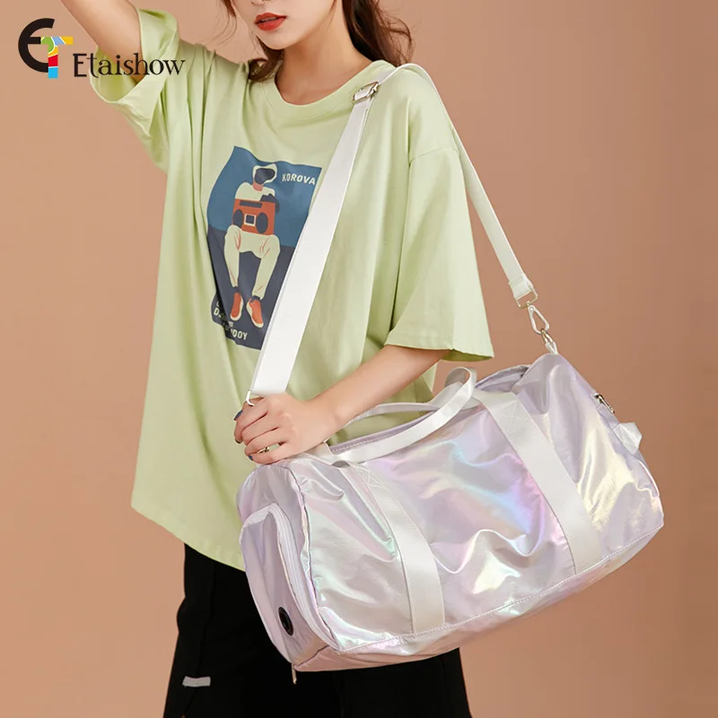 

New Gradient Color Travel Bag Female Short-Distance Waterproof Folding Luggage Bag Portable Shoulder Fitness Bag