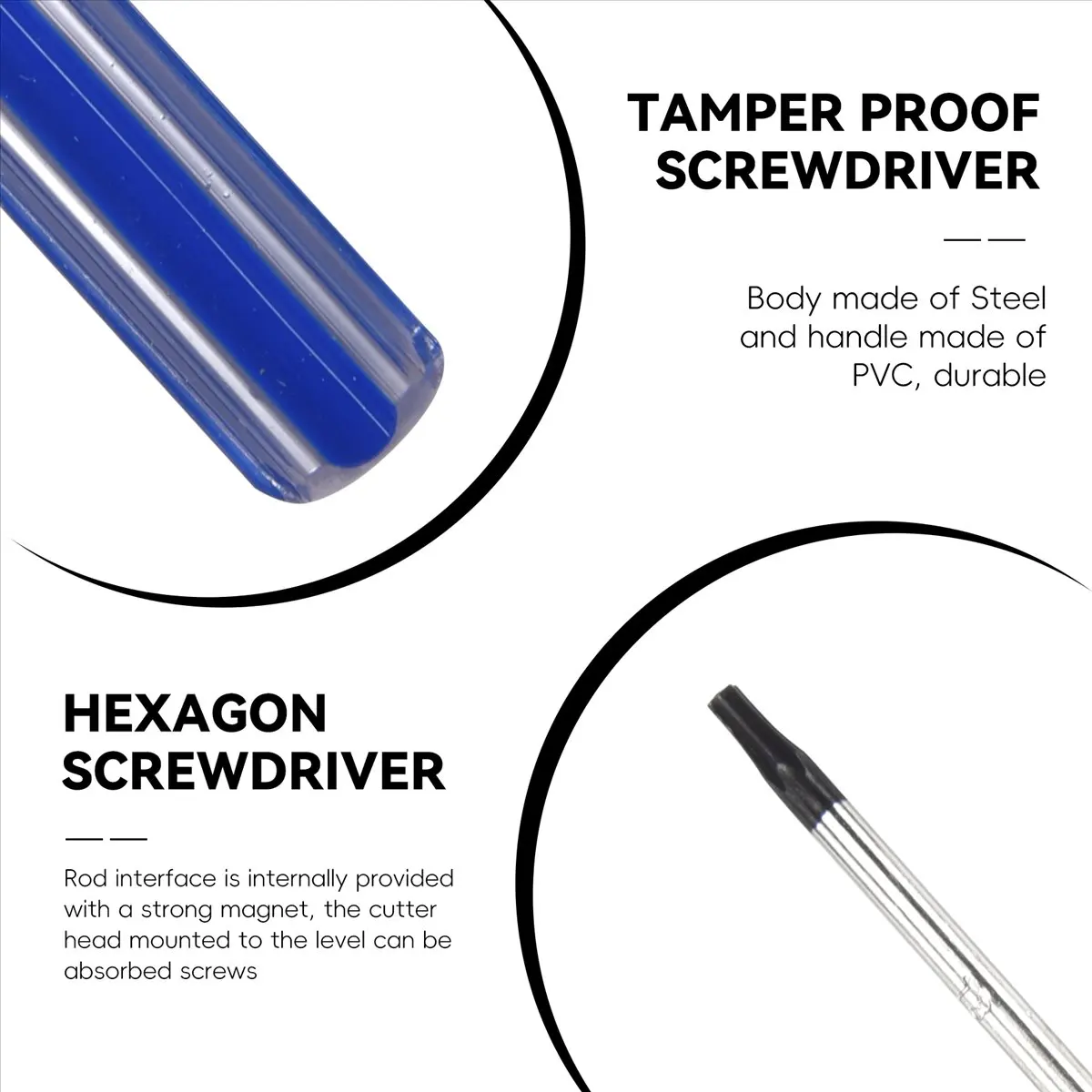 【ABKM】 T8/T9/T10 Tamper Proof Screwdriver Security Torx Driver Disassembly For