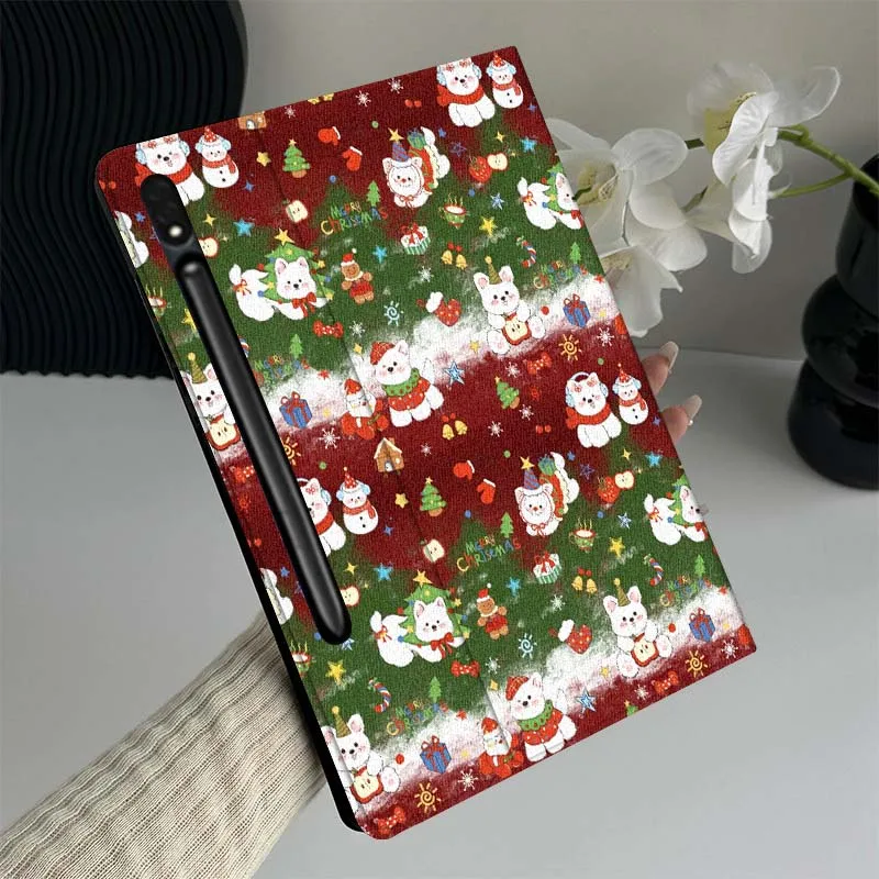 Christmas Art Patterns Tablet Case For Samsung Galaxy Tab S7 S8 S9 S10 FE Plus Lite 11 12.4 13.1 Inch 5