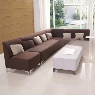 Sofá de sala de estar em tecido macio, sofá de assento modular