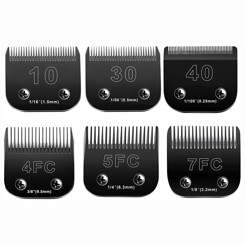 Black 7FC 5FC 4FC 3FC #10 #30 #40 5/8 Professional Dog Clipper A5 Blade Fit Most Andis & Oster Pet Clippers