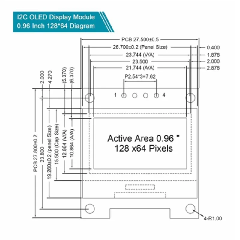 1-10pcs  0.96 inch oled IIC Serial White OLED Display Module 128X64 I2C SSD1306 12864 LCD Screen Board For Arduino