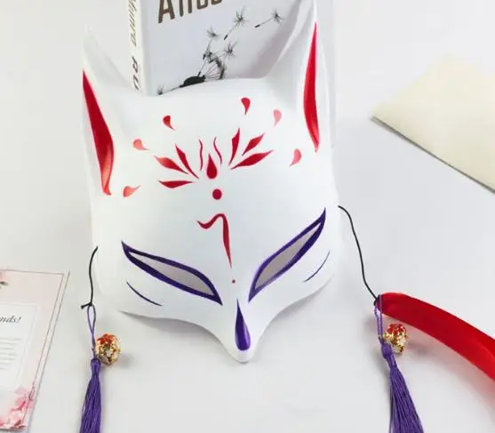 

Fox Demon Mask Cat Masks Cosplay Face Halloween Make up Head Plastic Animal Half