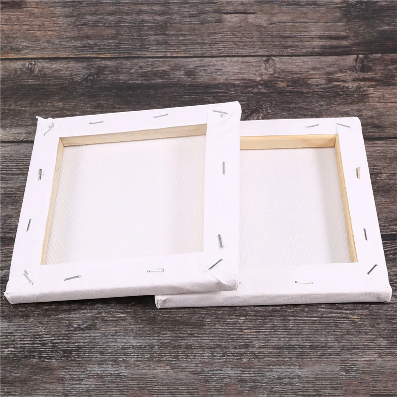 

A41Z-10Pcs/Set 15Cm White Blank Art Boards Mini Stretched Artist Canvas Art Board Acrylic Oil Paint Wood+Cotton For Artwork Pain