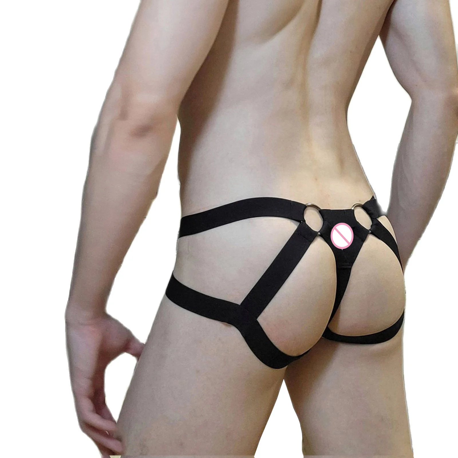 Sexy Men Bondage Underwear Jockstrap Mesh G String Elastic Hollow Lingerie Thong T-back Bulge Pouch Underpants