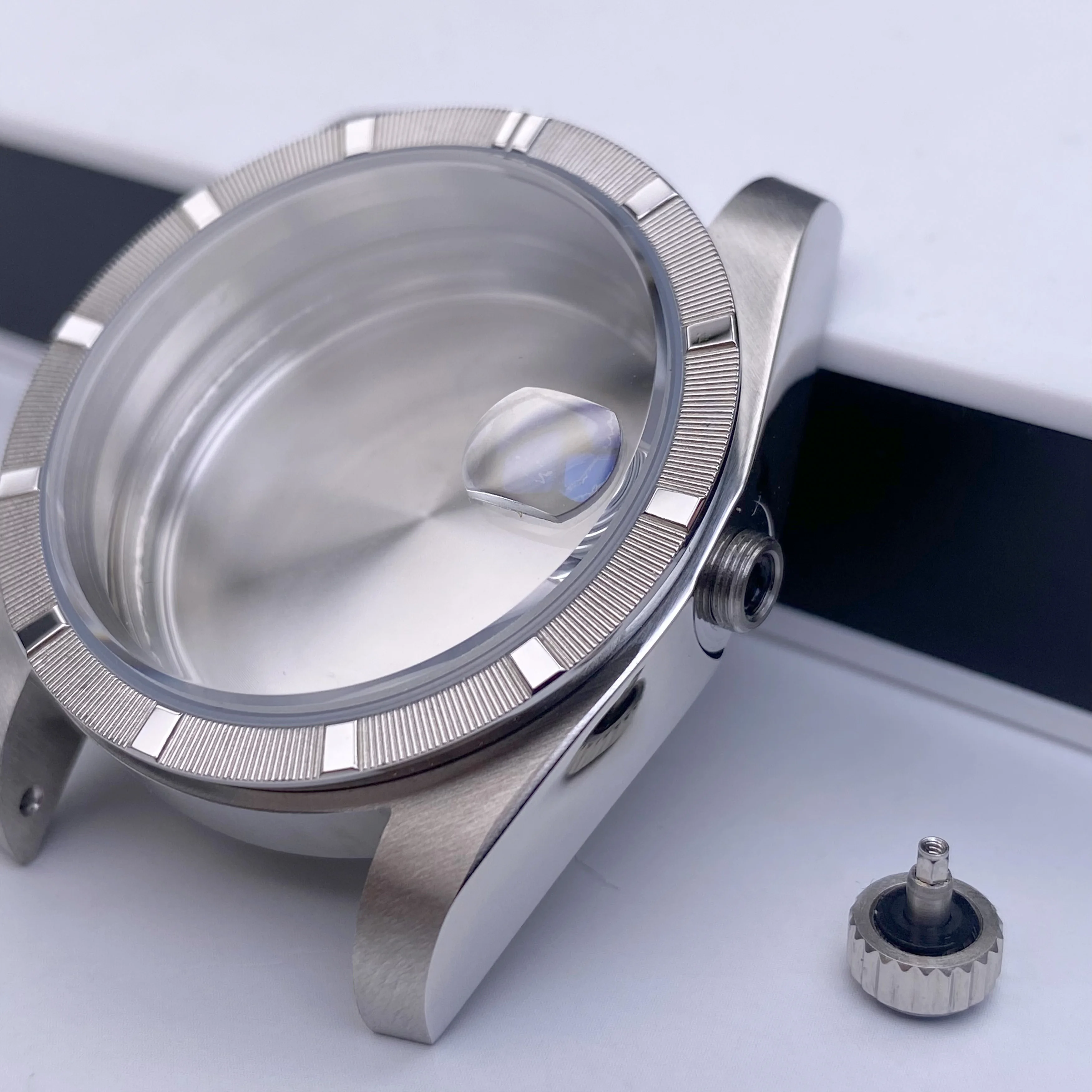 Новые поступления, корпус часов 36 мм, токарный номер двигателя для AK, запасные части, подходят для NH35/36, механизм, сапфировое стекло, нержавеющая сталь