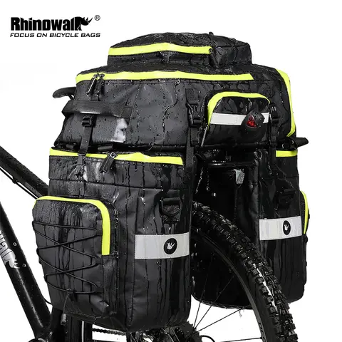 Rhinowalk Bike Pannier Bag 3 In 1 Big Capacity With Rain Cover Rear Rack Seat Trunk Bags For Mtb Road Folding Bicycles E-Bike