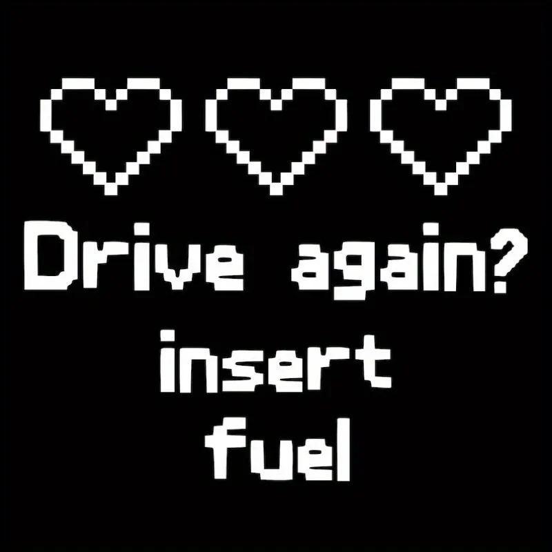 1 x cooler Pixel Art Kraftstoff-Humor-Aufkleber – Gaming-Vibe-Aufkleber für Auto- und Motorrad-Außenzubehör