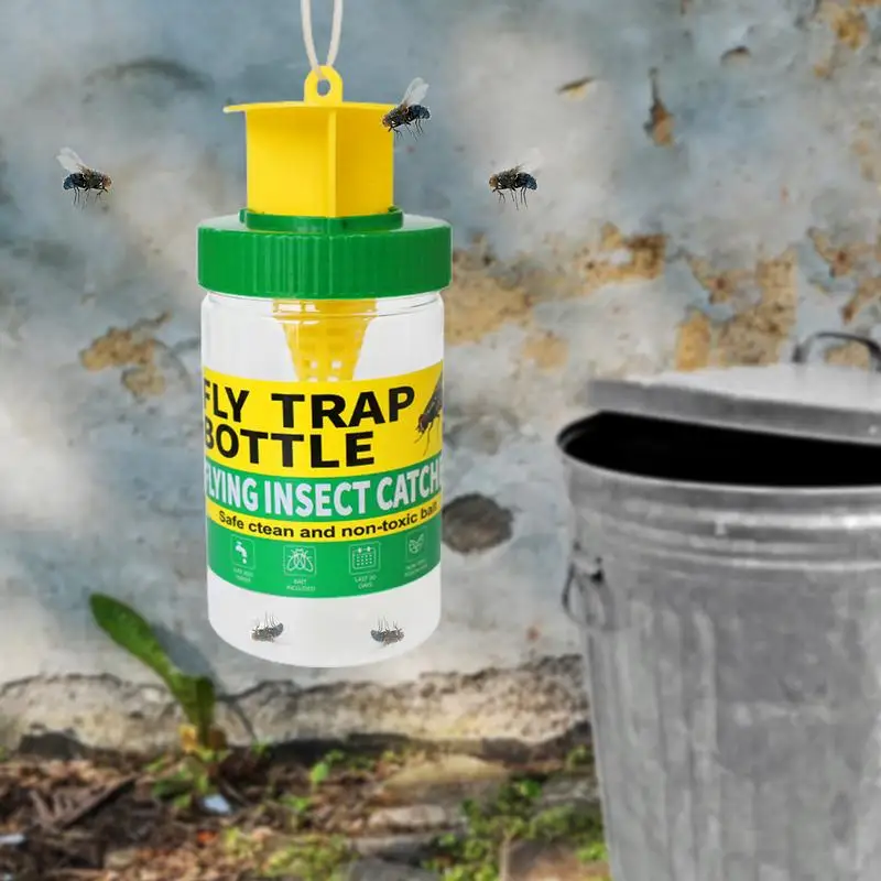 Fly Trap Jar Fly Catchers Weatherproof & Precise Hole Design Fly Catchers Space-Saving Fly Bags Easy To Use & Reusable For Home