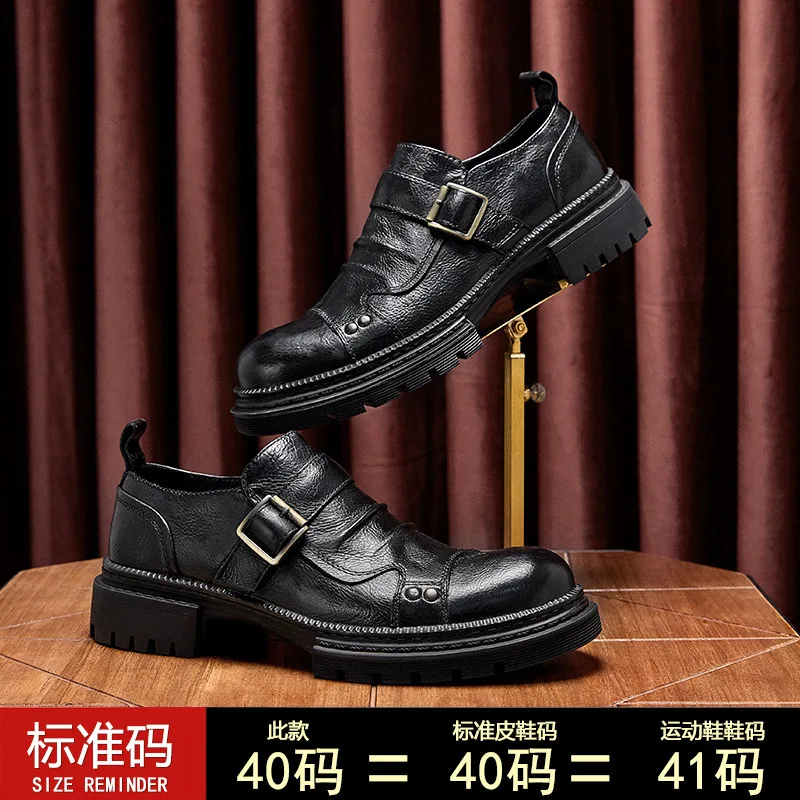 Retro Spring Autumn Men Casual Shoes Leisure Shoes Cowhide Breathable Sneaker Fashion Luxury Designer Shoes Loafers Dress Men