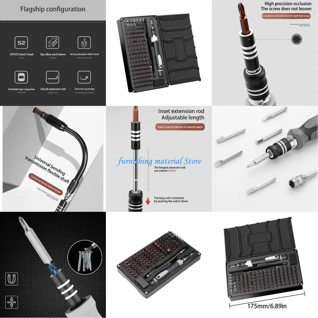 

Y5GD 107 in 1 Precisions Mechanic Screwdriver Set Bits for Laptop PC Phones Camera Watches Electronics Repair