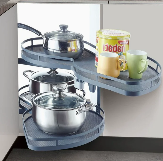 Kitchen Storage Drawer Accessories Cabinet Magic Corner Basket Chrome Magic Corner Kitchen Revolving Basket Swing Trays