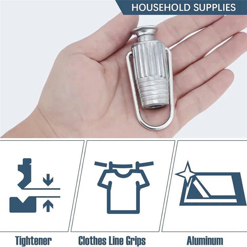 PZHI-빨래줄 로프 조임기, 풀리 및 고정된 옷을 위한 헤비 듀티 빨래줄 텐셔너