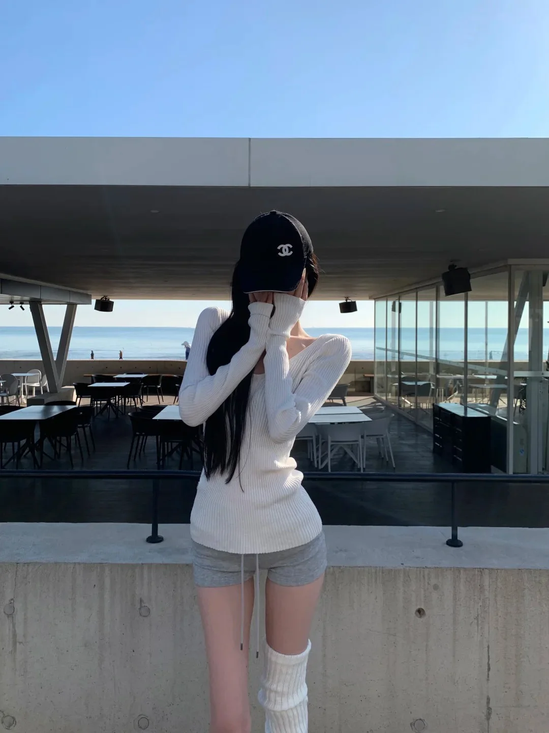 

Korean Style Long Sleeve Low Cut V-Neck Knitted Sweater Women's Autumn Winter Slimming Waist-Cinching Base Layer Top