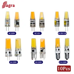 10 Stks/partij G4 G9 E14 Led 3W 6W Gloeilamp Ac Dc 12V 220V Led Lamp Cob Spotlight Kroonluchter Verlichting Vervangen 30W 60W Halogeenlampen