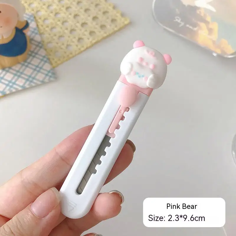 CHEN LIN Kawaii Mini Pocket Cat Paw Art Utility Knife Student Pencil Cutter Hook Belt Invisible Box Cutting Cutter Stationery