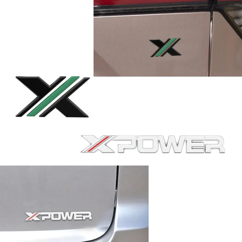 X XPOWER Logo 3D Metal Exteior Auto Side Trunk Sticker Badge Emblem Car Styling For MG 5 6 7 ZS HS GS 3 TF 5 RX5 GT Accessories