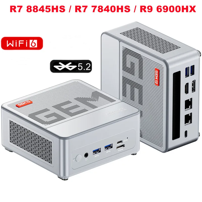 SZBOX MINI PC R7 8845HS / R7 7840HS / R9 6900HX DDR5 NVME SSD PCIE4.0 WIFI 6 BT 5.2 4K@60Hz 2.5G LAN Desk Gaming Computer