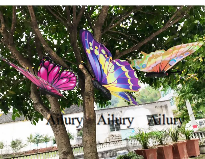 

60cm Big Simulation Butterfly 3D Outdoor Shopping Mall Wedding Festival Decoration Hollow Large Hanging With Line Christmas Xmas