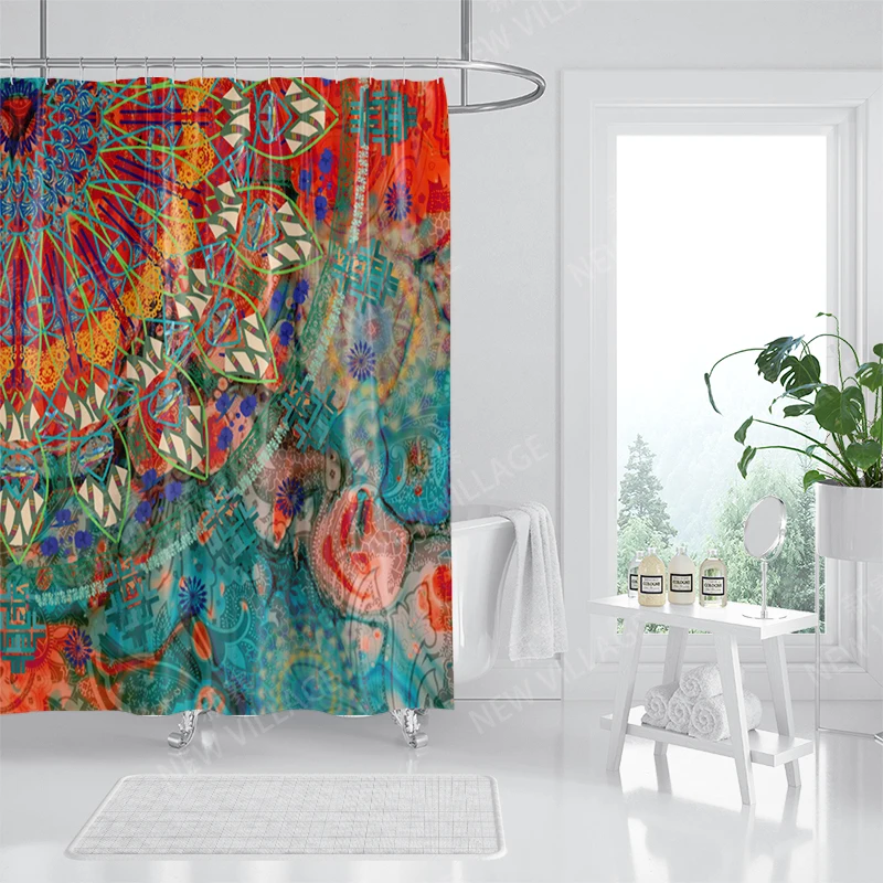 Mandala Waterproof fabric shower curtains Bathroom curtain accessories Bath curtain 180x200cm 240*200cm boho decoration vintage