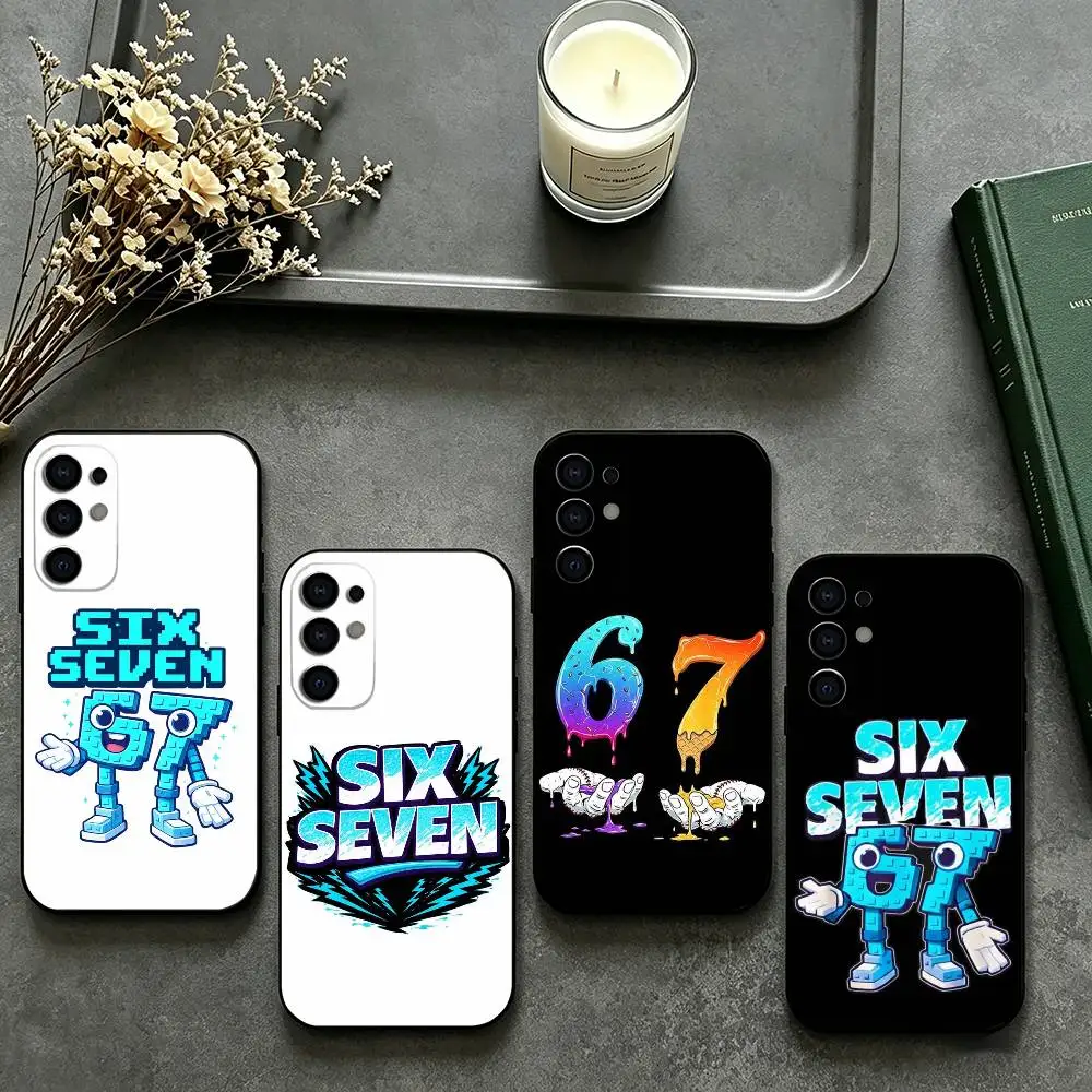 Six Seven M-Meme Aesthetics  Phone Case For Samsung S26,25,24,23,22,21,20,30,Ultra,Plus,Fe,Lite Black Shell