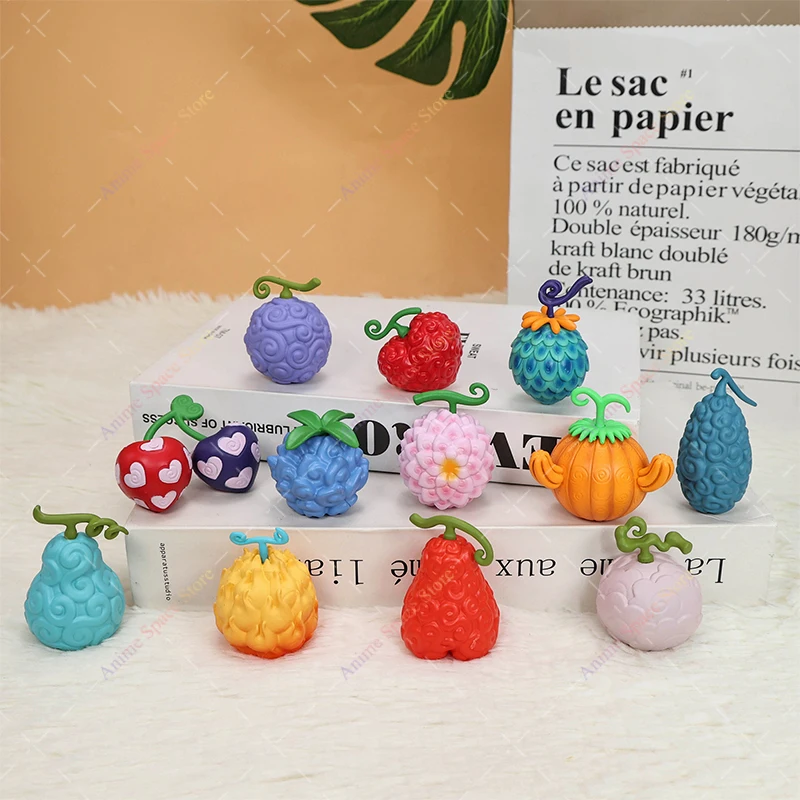 12pcs/set One Piece Devil Fruit Figure Boa Hancock Love-Love Robin Flower-Flower Fish-Fish Fruit·Model: Azure Dragon Model Toys