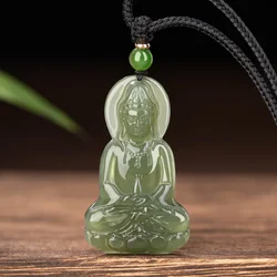 Guanyin Head Pendant Necklace Jade Pendant Bodhisattva Pendant Ladies' Fashion Matching Natural Jewelry