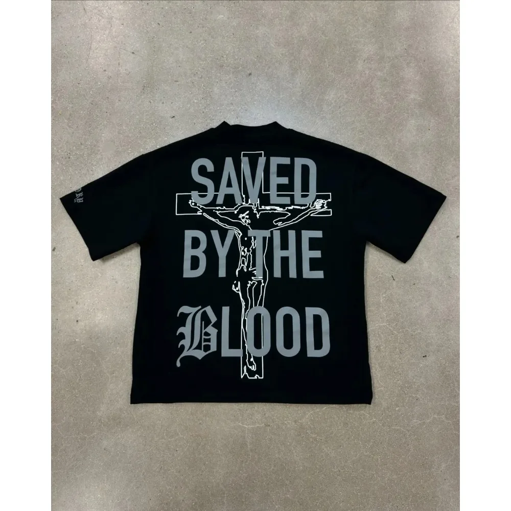 

Oversized T Shirt Letter Print Y2k Top Harajuku Casual Men and Women Short Sleeved Graphic T Shirts Cotton Versatile Streetwear