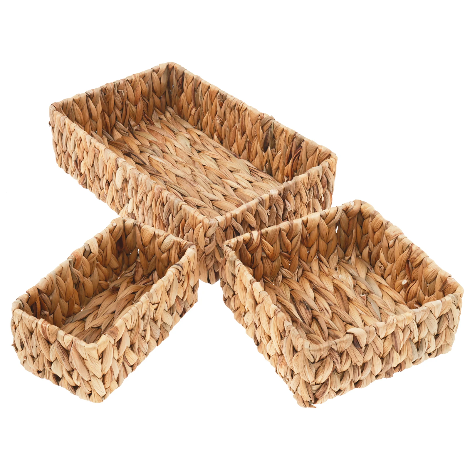 

1/3Pcs Handwoven Storage Basket Multifunctional Square Open Storage Bin Enduring Household Handwoven Basket for Kitchen Bedroom