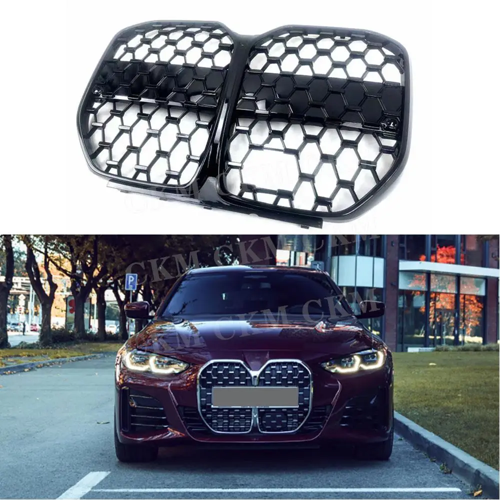 Gloss Black Car Front Bodykits Center Grille Racing Grills Trim for BMW 4 Series G26 425i 430i M Sport Sedan 2021 + Accessories