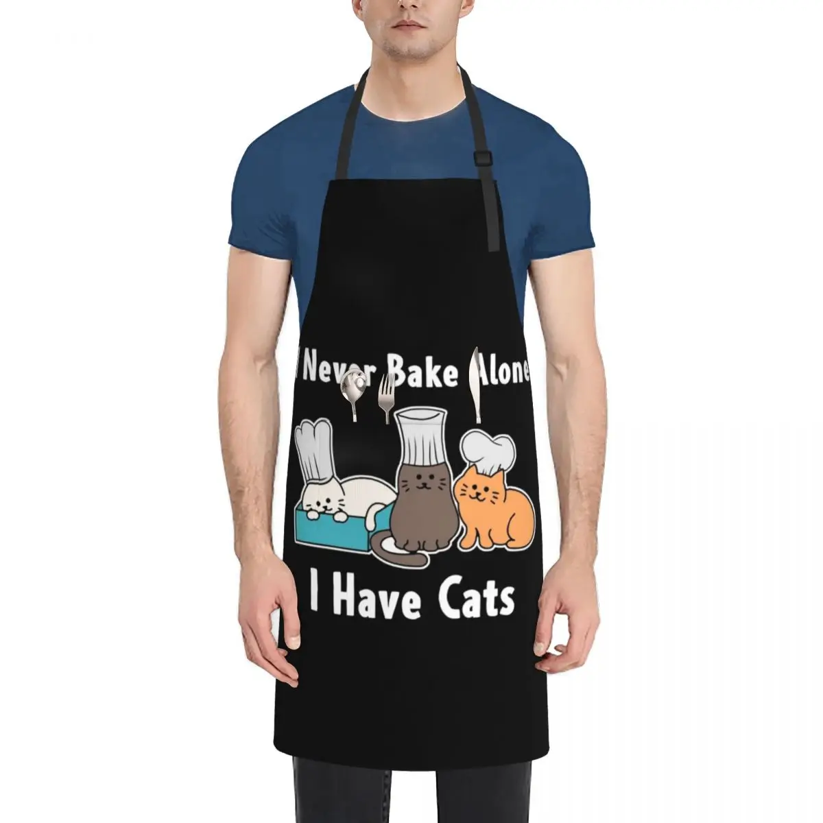 

I Never Bake Alone I Have Cats Baker Cat Gifts Apron man chef uniform Cute Kitchen Waterproof Kitchen Woman Women Kitchen Apron