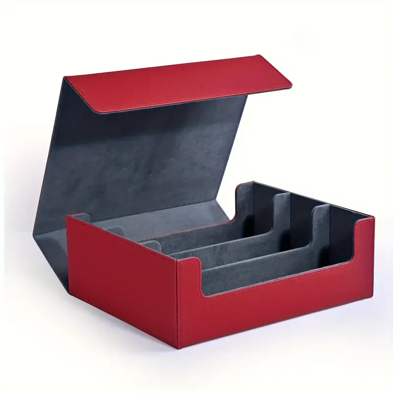Opbergdoos voor ruilkaarten, geschikt voor maximaal 1800 enkele decks, magnetische sluiting PU lederen kaartendoos, geschikt voor TCG, Yugion-kaarten