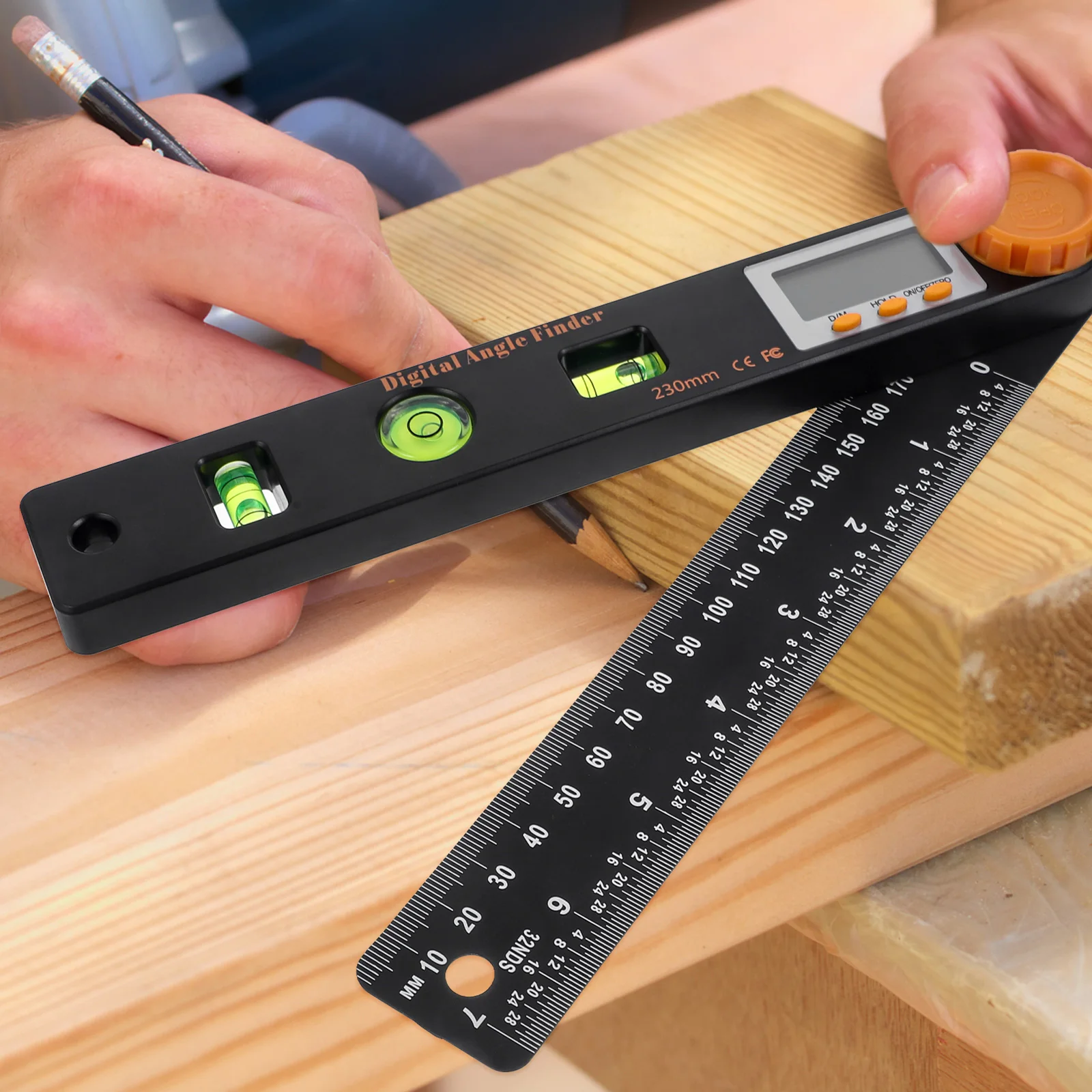 

Digital Angle Ruler Goniometer Multipurpose Engineering Materials Gauge Tool Lightweight Portable Storage Clear Reading