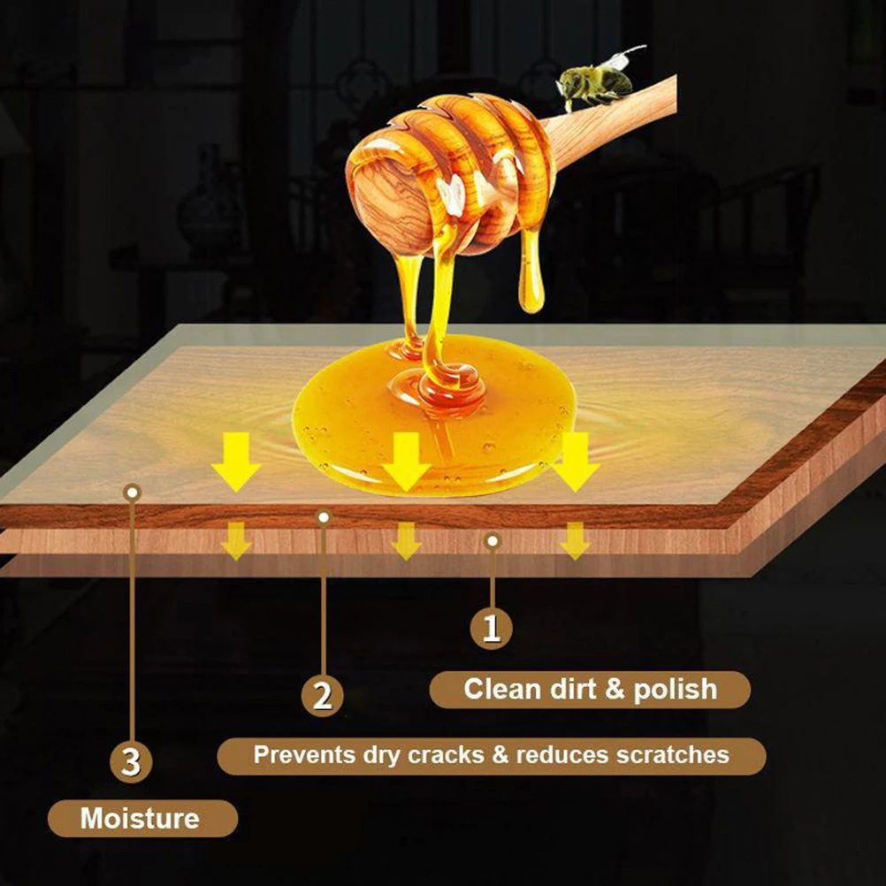

1Pc Natural Beeswax Wood Seasoning Furniture Care Polish Wood Maintenance Wax Moisture Repair Waterproof Orange