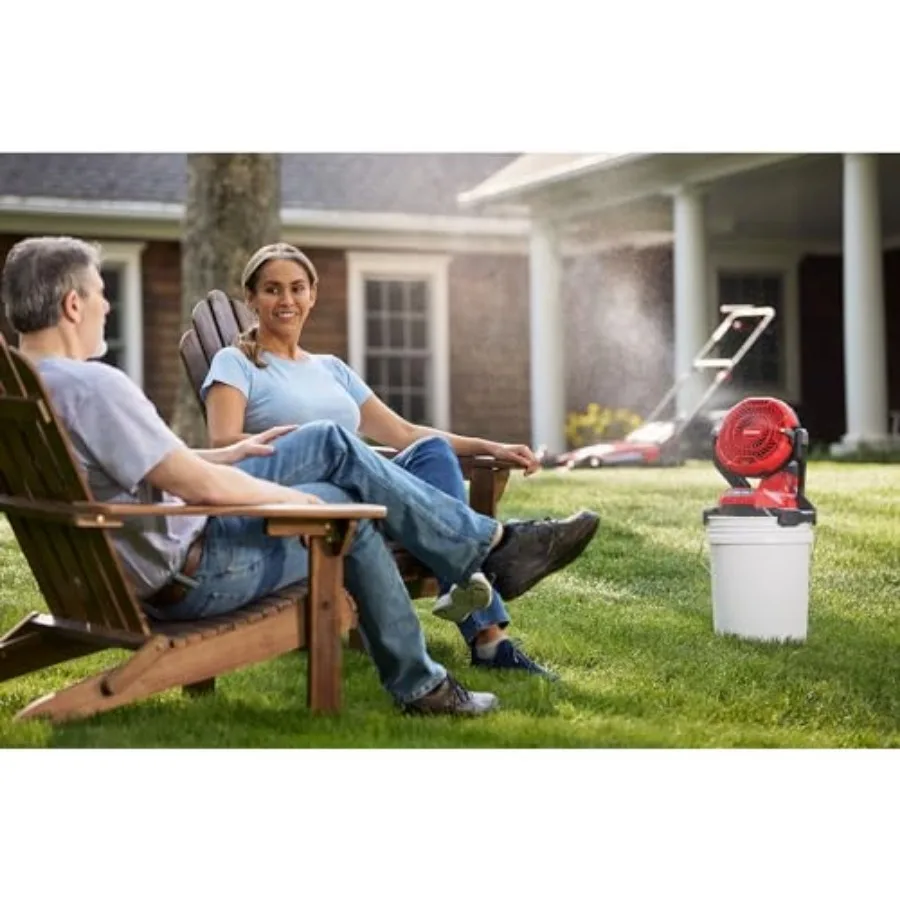 V20 Cordless Personal Fan Kit, Misting Fan, Settings for Mist and Airflow Misting Fan, Garden Hose Adaptor, Battery Included CM