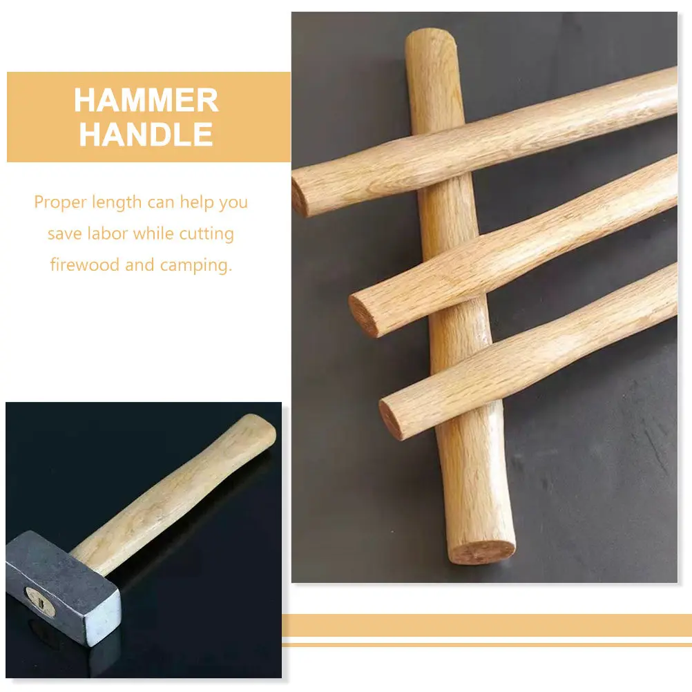 Natural Wood Hammer Handle Replacement, Heavy-Duty Smooth Surface for Repair, Comfortable Grip, Outdoor Camping