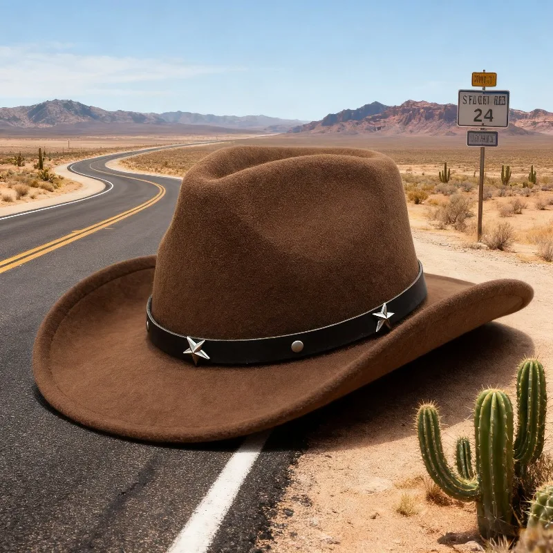 

Винтажная коровья шляпа с закатанными полями для мальчика, богемная вышитая шерстяная фетровая шляпа с кожаными кружевными деталями, музыкальная фестивальная шляпа в западном стиле