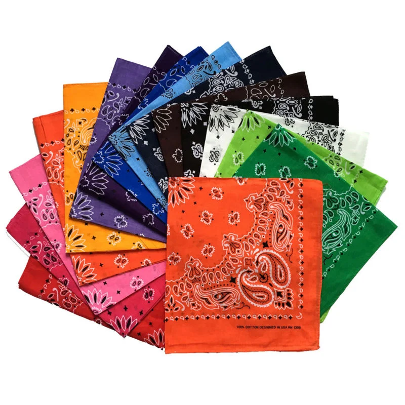 Head Wraps for Women Square Hankerchief Printing Bandanas Colorful Small Silk Miss